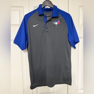 Nike Dri-FIT Toronto Blue Jays polo shirt in grey and royal blue